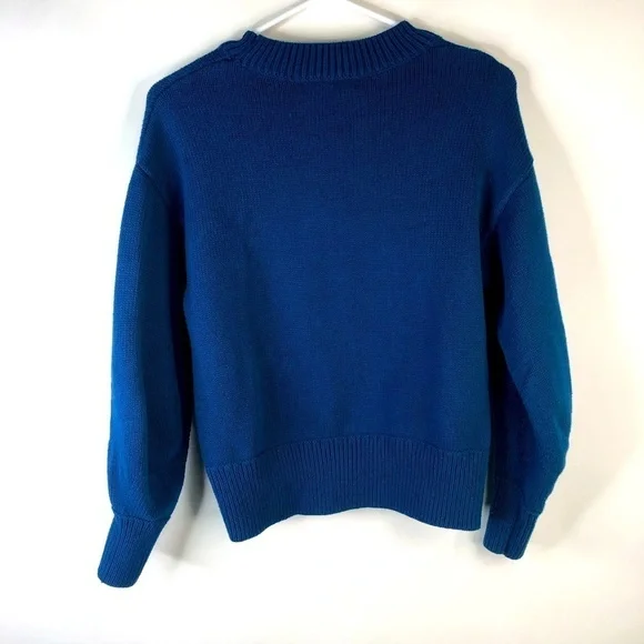 Banana Republic deep blue pullover long sleeve crew neck knit sweater XS - Picture 5 of 11